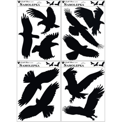 3805 samolepka siluety ptaci 38x30cm