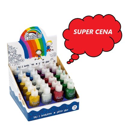 Lepidlo glitrové 6 barev x 20ml, sada 24 ks, GR-BK20 D24