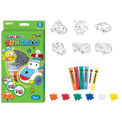 Barvy na sklo sada 6 barev 10,5ml + 6 sklíček AUTO (SD10P6-C)