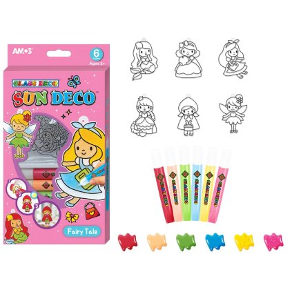 Barvy na sklo sada 6 barev 10,5ml + 6 sklíček POHÁDKA (SD10P6-F)