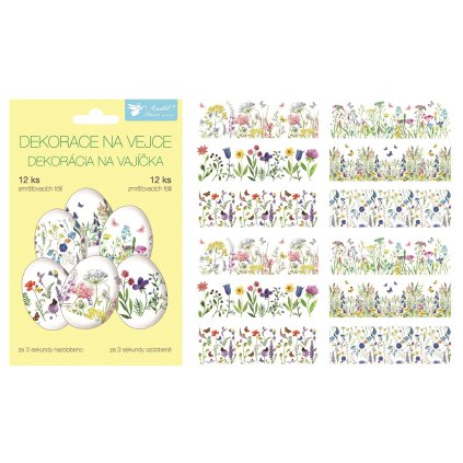 Košilky na vajíčka jemné květiny, sada 12ks