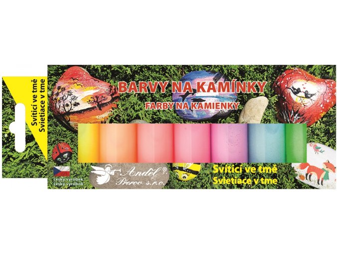 20733 barvy na kaminky akrylove svitici ve tme leskle 7 x 15 g