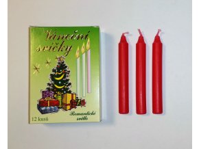 Svíčka červená vánoční/lampionová, 12ks
