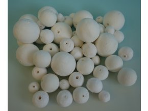 Kuličky z buničiny s dírkou, mix velikostí 12-30 mm, 50 ks