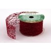 Stuha ČERVENÁ fibre třpyt 4cm x 4,6m
