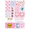 Papír dekorační A4 LOVE ME v bloku, 80g/m2