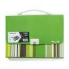 Box A4 na dokumenty Macaron, 13 přihrádek, s uchem, zelený