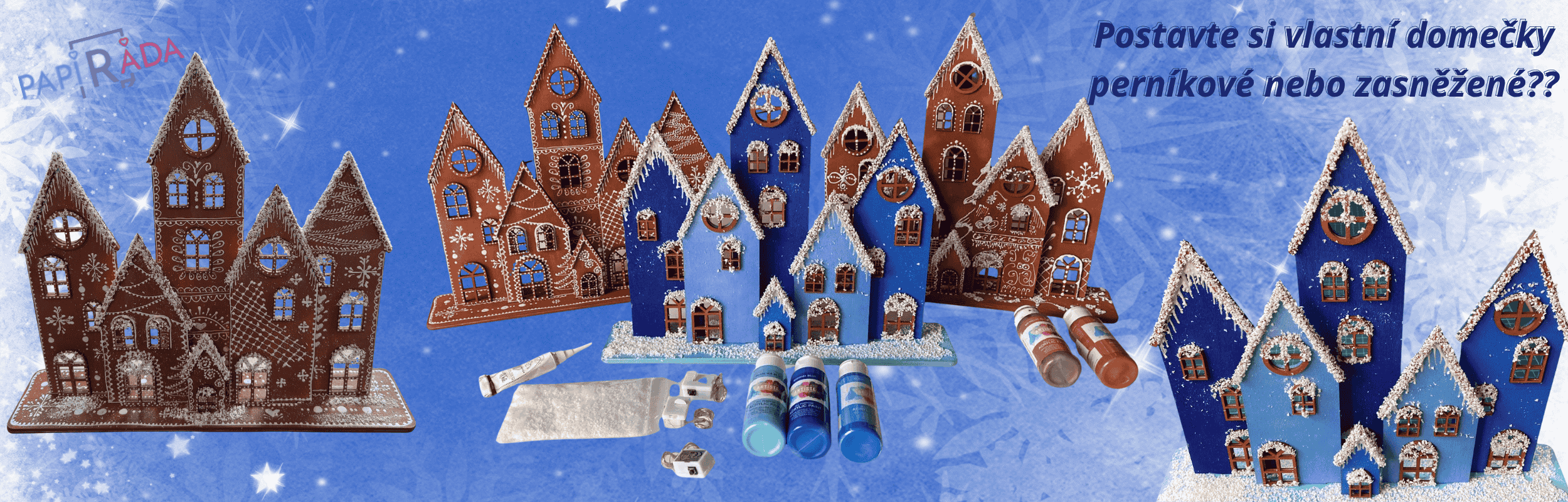 Domečky zimní a perníkové