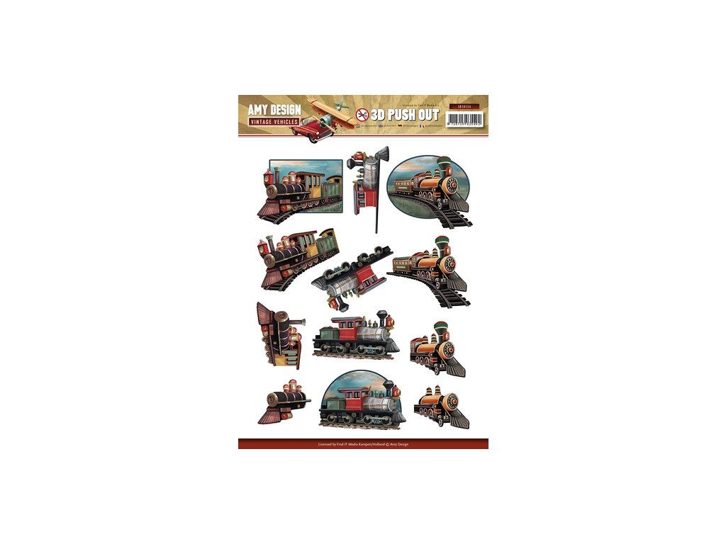 3D Výřezy Vintage Vehicles vlaky