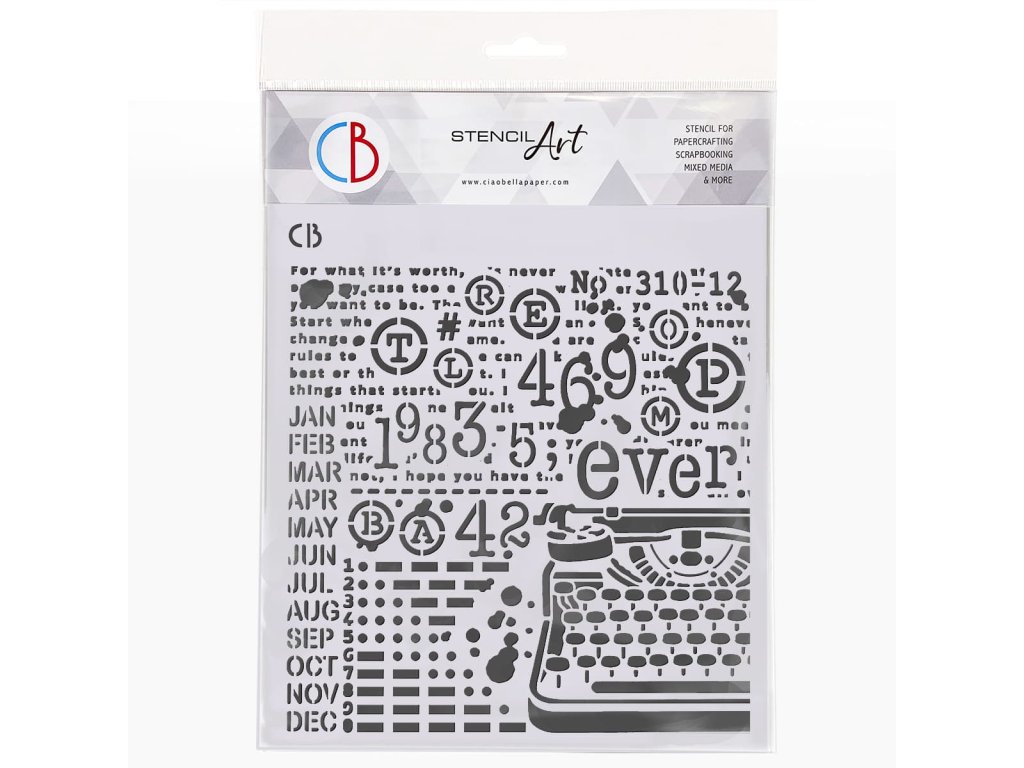 Ciao Bella flexibilní šablona Typewriting 20x20