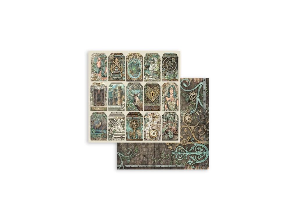 stamperia magic forest 12x12 inch paper sheets tag