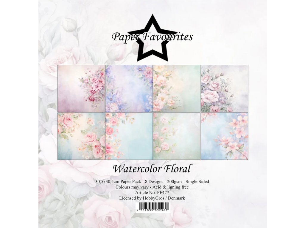 paper favourites watercolor floral 12x12 inch pape