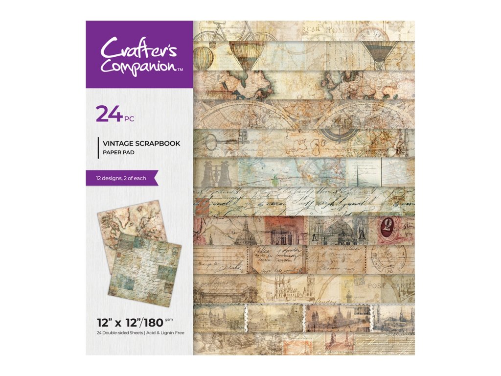 crafters companion vintage scrapbook12x12 inch age 24 11zon