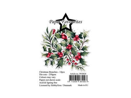paper favourites die cuts christmas branches pfd024