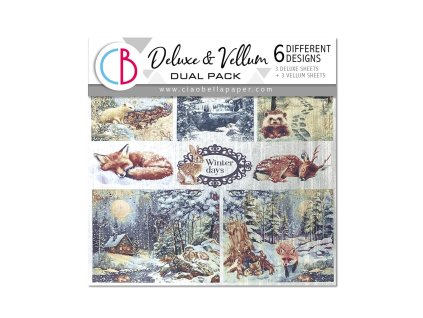 Ciao Bella Forest Tales lesní příběhy Deluxe Paper Pearl Silver velum pergamen 15x15cm