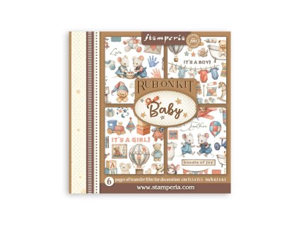 stamperia baby rub on 61x61 inch assortment 6pcs d 8 11zon