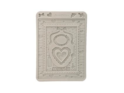 stamperia baby a5 silicon mould frames and hearts 6 11zon