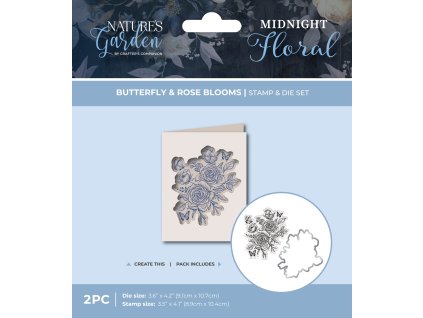 crafters companion midnight floral stamp die butte 6 11zon