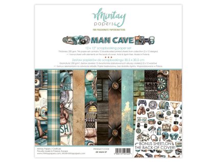 mintay man cave 12x12 inch scrapbooking paper set 24 11zon
