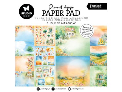 studio light summer meadow die cut designer paper 15 11zon