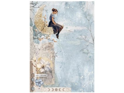 stamperia secret diary a4 rice paper moon 6pcs dfs 167 11zon