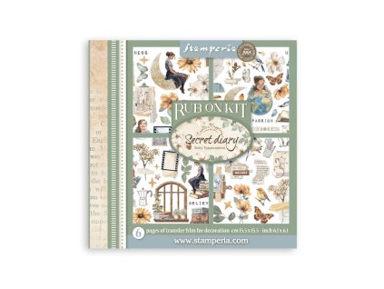 stamperia secret diary rub on 155x155cm assortment 209 11zon