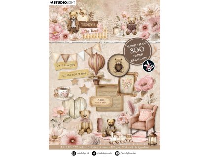 studio light teddys tea time die cut paper pad sl 8 11zon