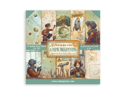 stamperia a new beginning 8x8 inch paper pack doub 10 11zon
