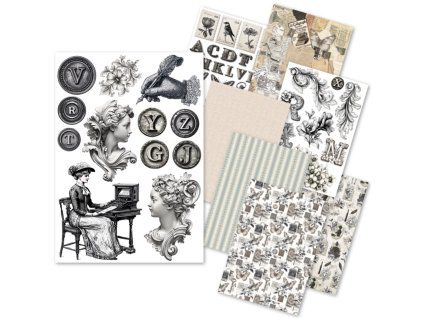 Rýžový papír Ciao Bella A5 Typographic 8ks