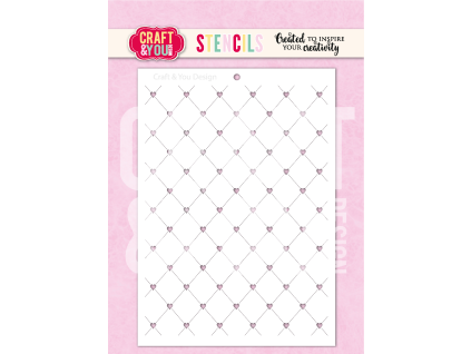 craft you design heart grid a6 stencil sc017