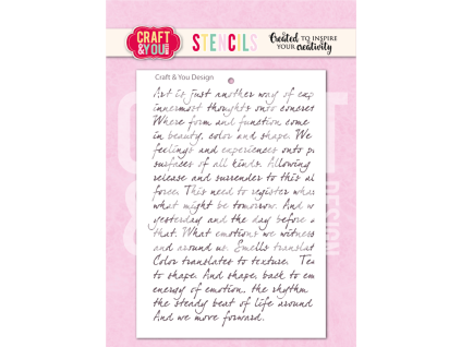 craft you design handwritten tekst a6 stencil sc01