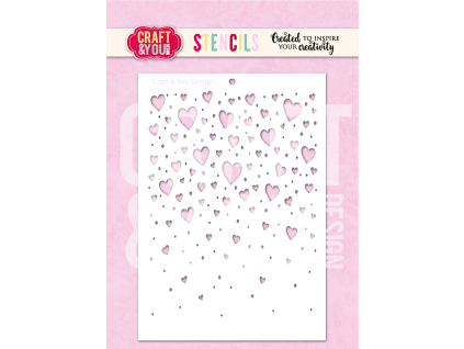 craft you design floating hearts a6 stencil sc019