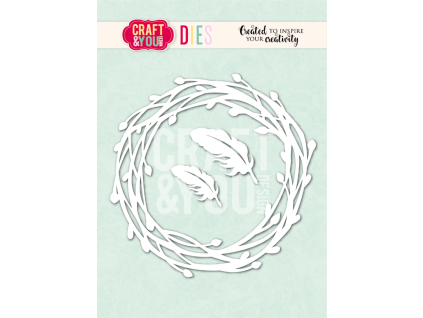 craft you design willow wreath with feathers dies