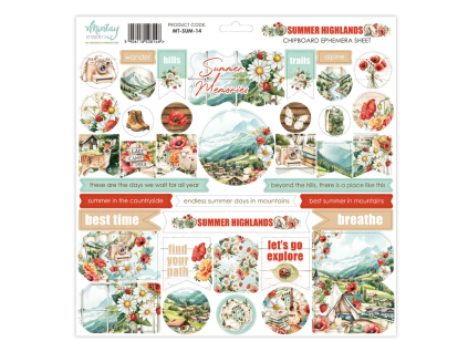 mintay summer highlands 12x12 inch chipboard ephem