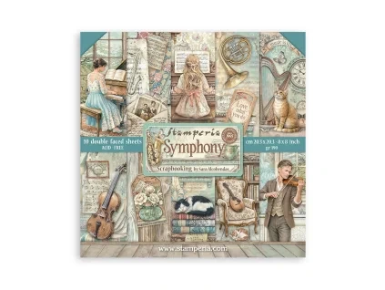 stamperia symphony 8x8 inch paper pack by sara alc