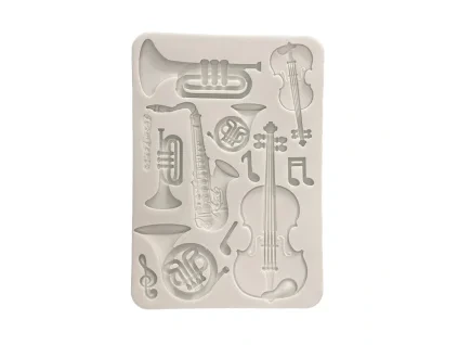 stamperia symphony a4 silicon mould musical instru
