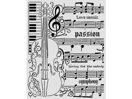 stamperia symphony thick stencils 20x25cm violin b (1)