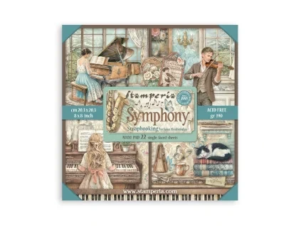 stamperia symphony 8x8 inch paper pack single face