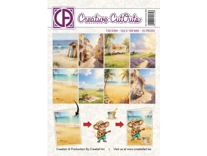 creatief art a mice vacation a6 collage paper pad