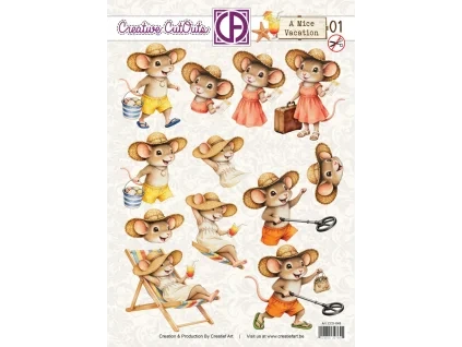 creatief art a mice vacation 01 3d die cut sheet c