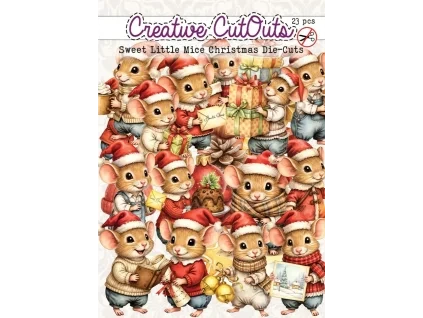 creatief art sweet little mice christmas die cuts