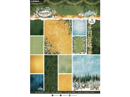studio light christmas forest a4 designer paper pa