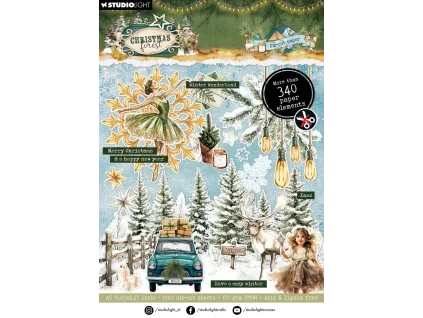 studio light christmas forest a5 die cut paper pad