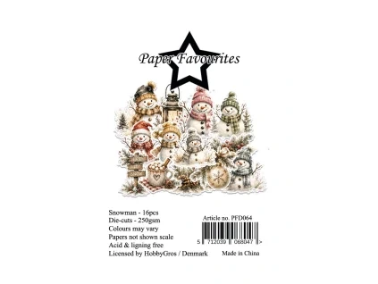 paper favourites die cuts a7 snowman 16pcs pfd064