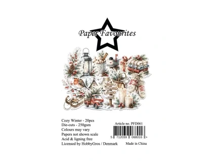 paper favourites die cuts a7 cozy winter 20pcs pfd