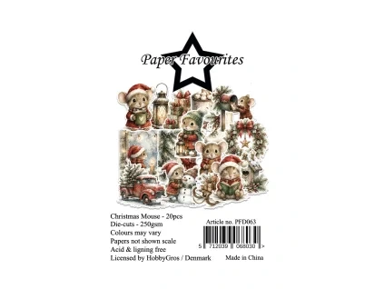 paper favourites die cuts a7 christmas mouse 20pcs