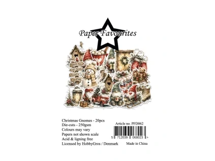paper favourites die cuts a7 christmas gnomes 20pc
