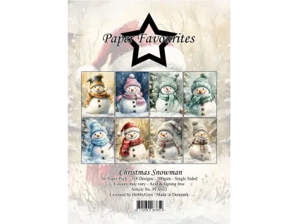 paper favourites christmas snowman a6 paper pack p