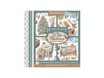 stamperia white christmas rub on 155x15x5cm assort
