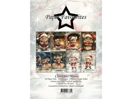 paper favourites christmas mouse a6 paper pack pfa